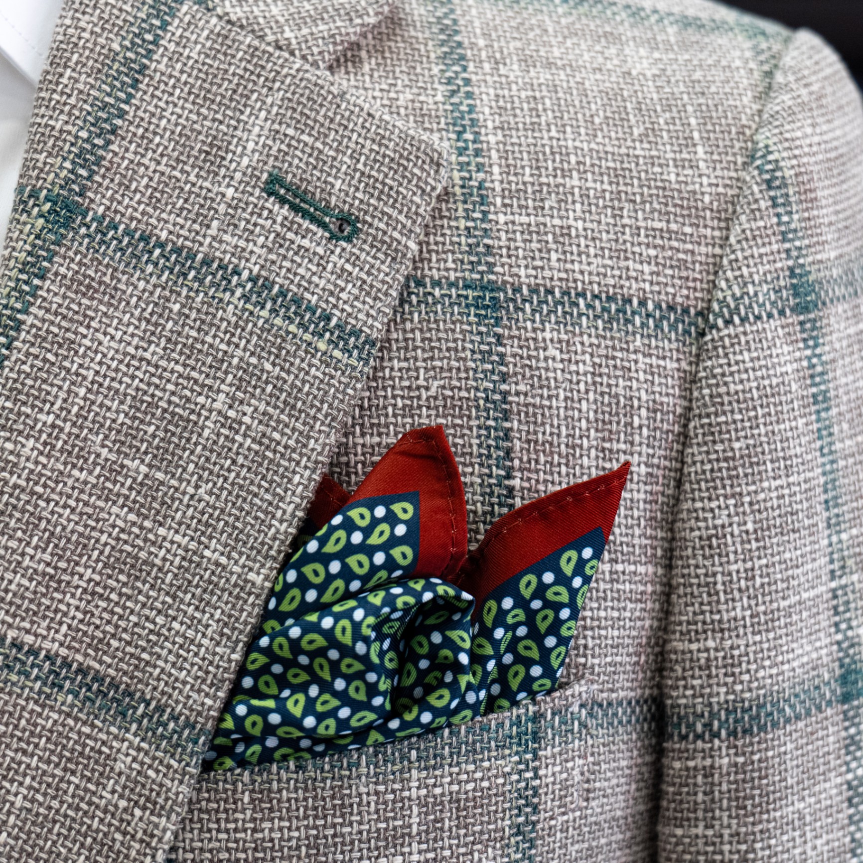 Garment tailored from Loro Piana cloth