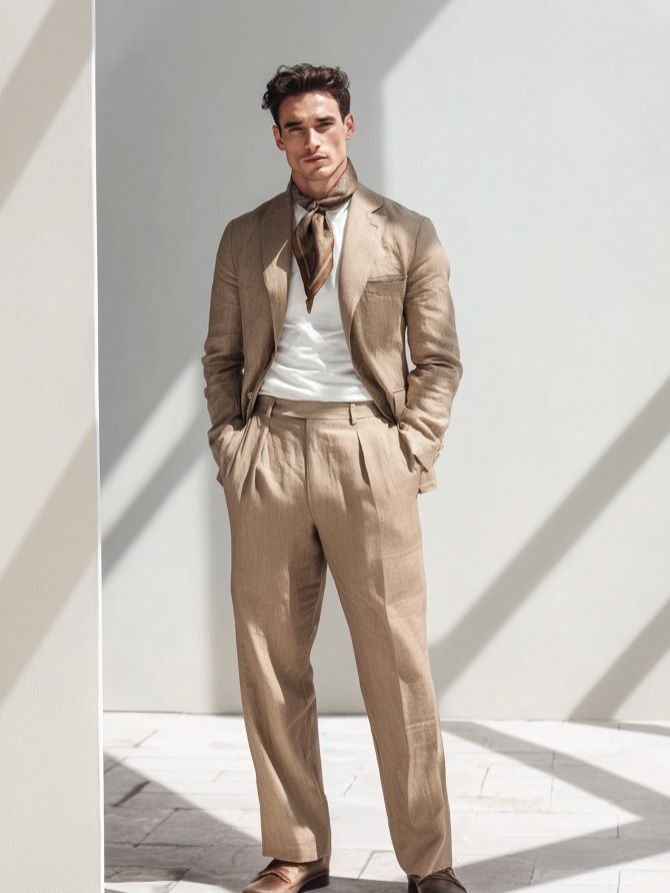 Sand Linen Suit